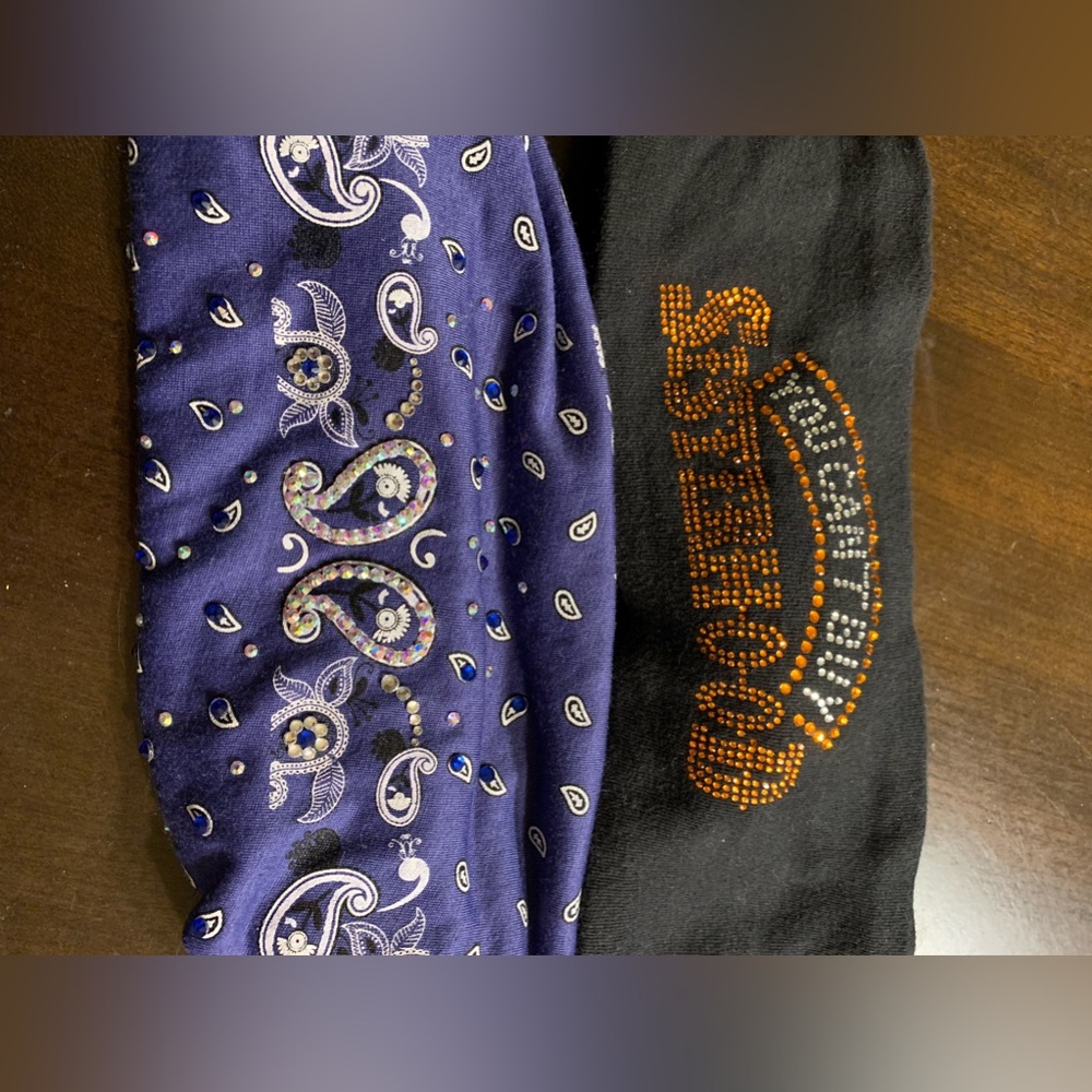 Bundle of 2 stretchy headbands Bling Biker